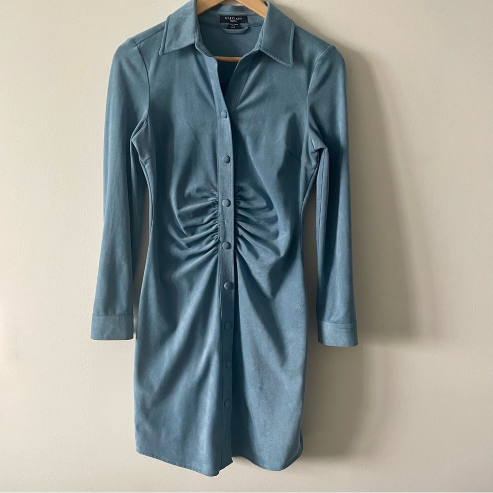 Marciano by GUESS Long Sleeve Faux Suede Dress
